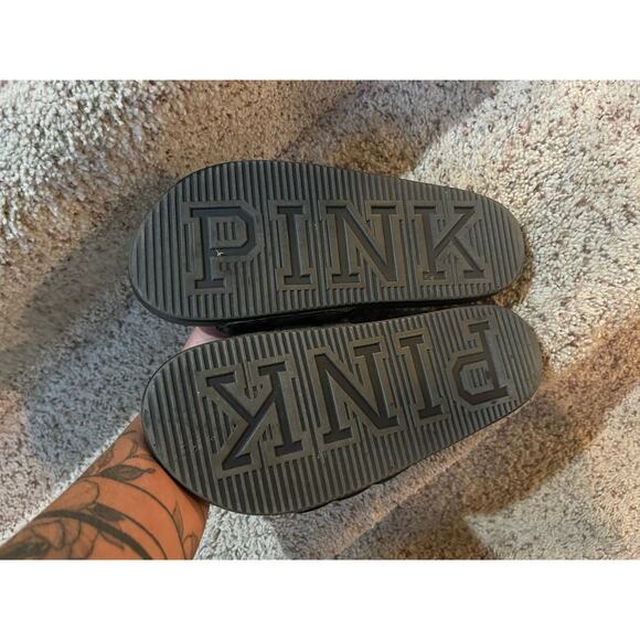 Victoria's Secret PINK black slides womens 6 - Picture 3 of 3